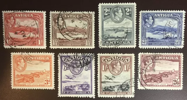 Antigua 1938-51 Definitives 8 Values To 2s6d FU