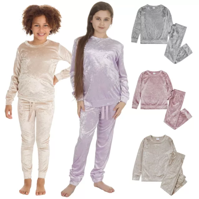 Set pigiami in velluto schiacciato bambine/bambini età 7-13 anni