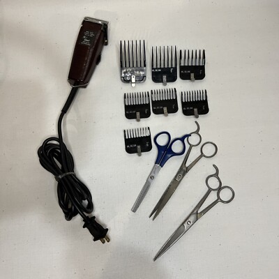 OSTER FAST FEED ADJUSTABLE MODEL 23-51F HAIR CLIPPERS With Guards And Shears