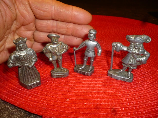 4 Figurines Personnages Starlux en Plomb les Rois France Editions Atlas