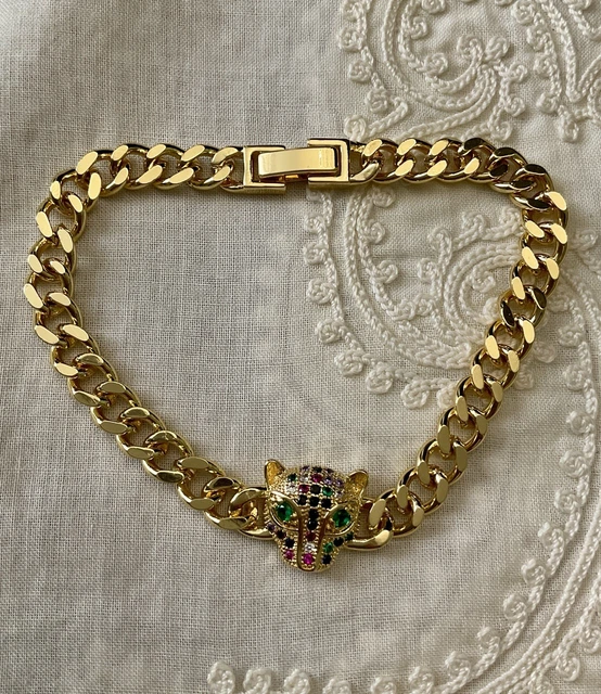 Large bracelet dit « maille paillasson » en or jaune (750 millièmes