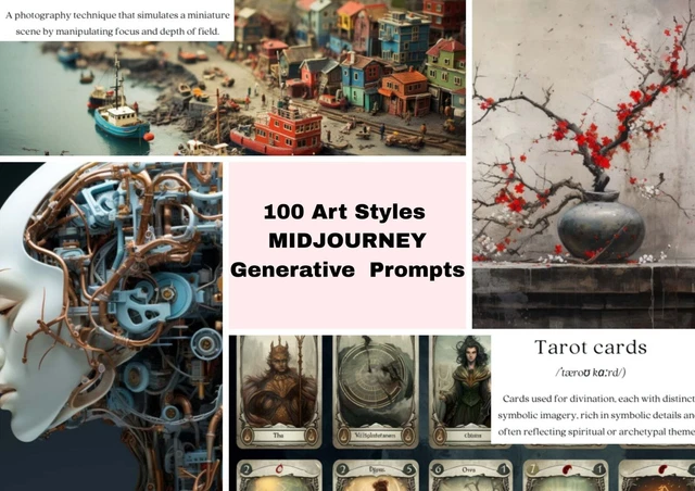 100 MIDJOURNEY ART Styles Prompts Generative AI Prompts Design £3.53 ...