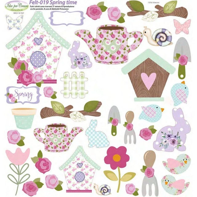 Feltro Stampato Spring per decorazioni primaverili