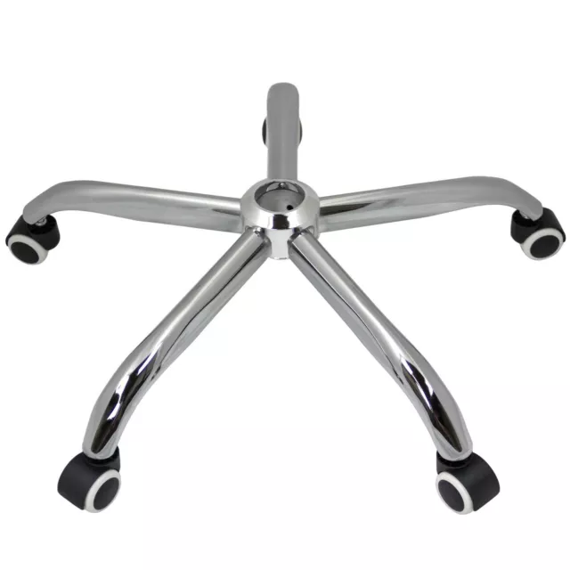 Replacement 5 Spoke Chrome Star Base and Castor Wheels for Computer Office Chair