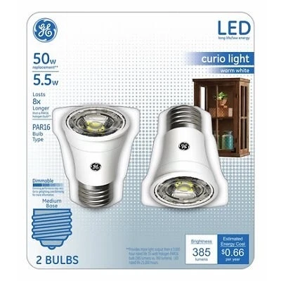 LED Spot Light Bulbs, Warm White, Clear, 385 Lumens, 5.5-Watts, 2-Pk. -14038