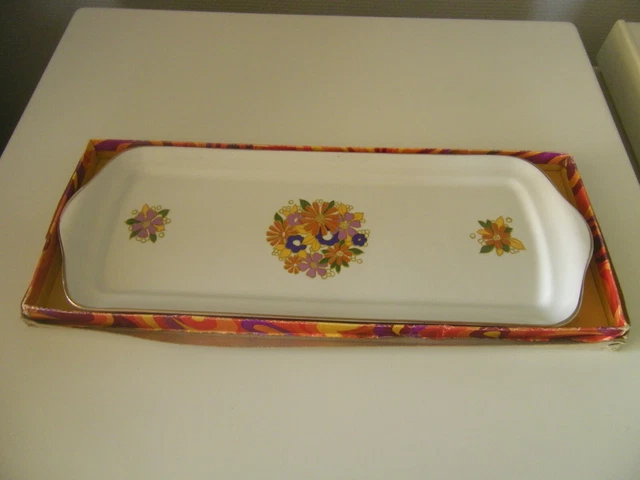 Plat rectangulaire porcelaine décor exotique | Plateaux | Pier Import