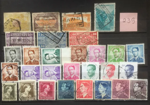 239) Briefmarken Belgien – Doubletten Lot mit Eisenbahnmarken + alten gestempelt