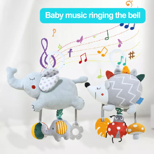 Plush Musical Bell for Babies Soft Elephant Hedgehog Baby Crib Rattle Toy