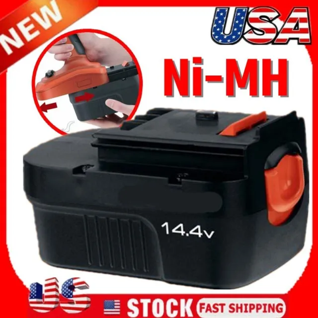 for BLACK+DECKER 14.4V Slide Battery HPB14 FIRESTORM FSB14 499936-34 A14 3.6Ah