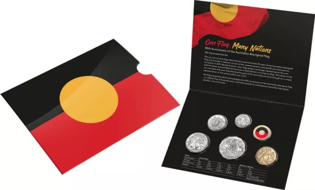 2021 Royal Australian Mint Six Coin Mint Set - 50th Anniversary Aboriginal Flag