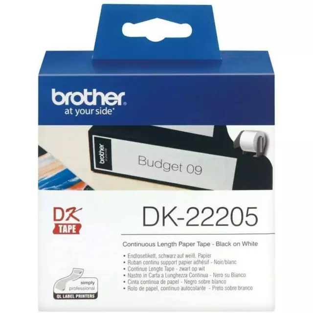 [Ref:DK22205] BROTHER DK-22205 Rouleaux Papier Etiquettes Continues 62 mm x