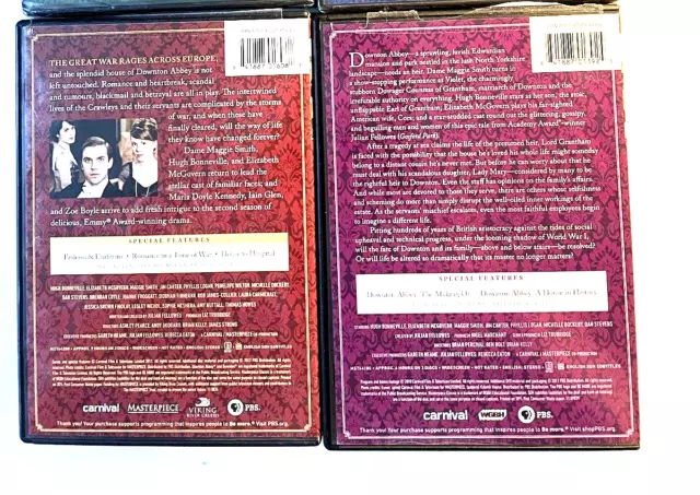 PBS DOWNTON ABBEY:SEASONS 1 &2 (Masterpiece DVD-3 Disc Sets) Original ...