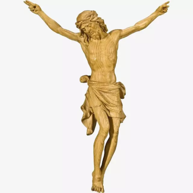 Großer Eichen Kruzifix Korpus 1,25 m Jesus Christus, Holz Feldkreuz, Hofkreuz