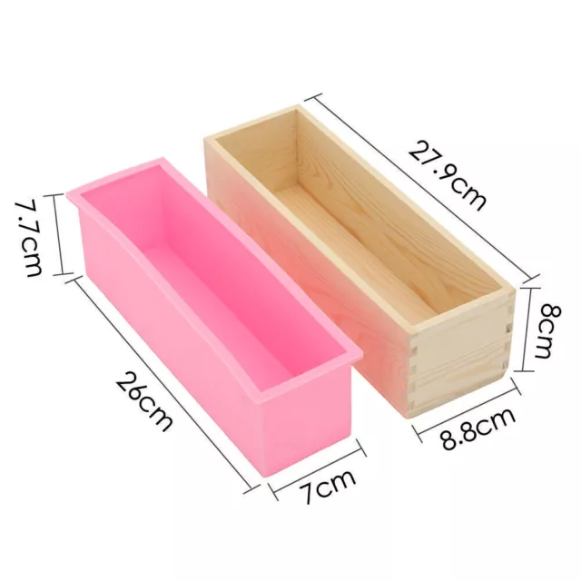Wood Loaf Soap Moulds with Silicone Mold Cake Making Wooden Box For 1.2kg soap 3