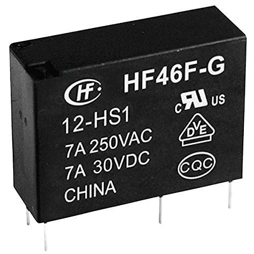 1 x 1 x Hongfa HF46F-G/012-HS1 PCB Mount Relay 12V DC SPST