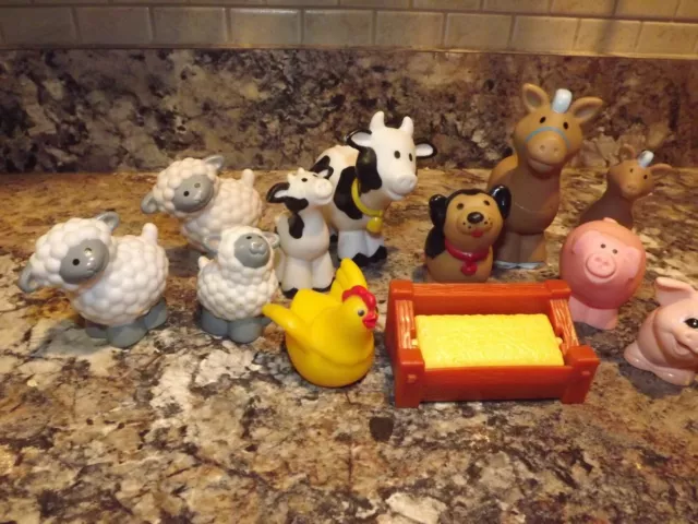 Preschool Farm Animal Lot, Pigs, Horses Cows Chickens, Sheep Hay