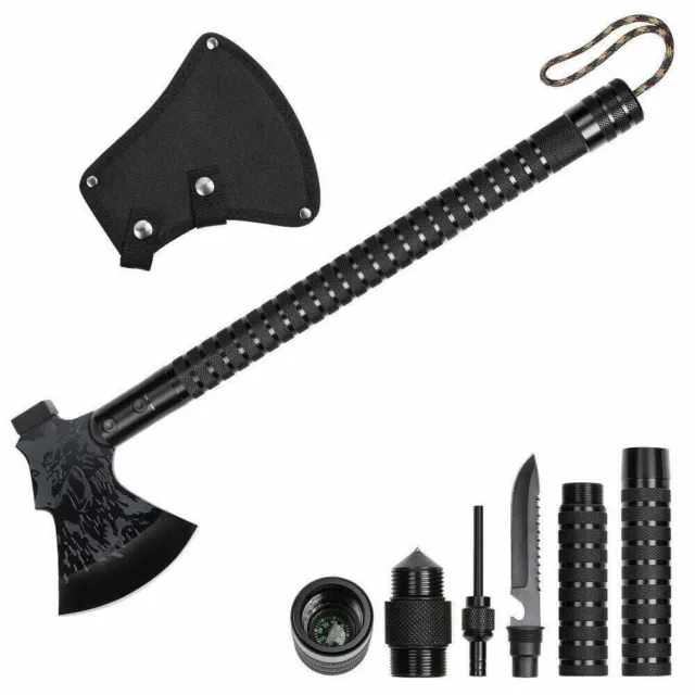 Tomahawk Axt Beil Notfall Überleben Kit Set Outdoor Camping Survival Taktische 2