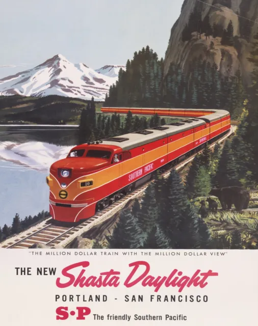Wall Decor Poster.Home Room art design.Shasta Delight railroad train.11676