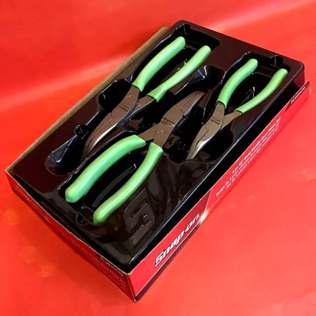 Snap On Tools 3pc Talon Grip 35° Bent Needle Nose Pliers Set PL3935CFG ***NEW***