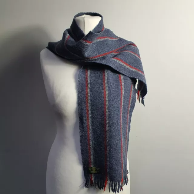 Sciarpa Tweedmill pura lana nuova a righe unisex made in UK 3