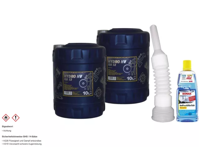 20L MANNOL Hydro HV ISO 32 Hydrauliköl HVLP Öl DIN 51524/3 inkl. Auslaufschlauch