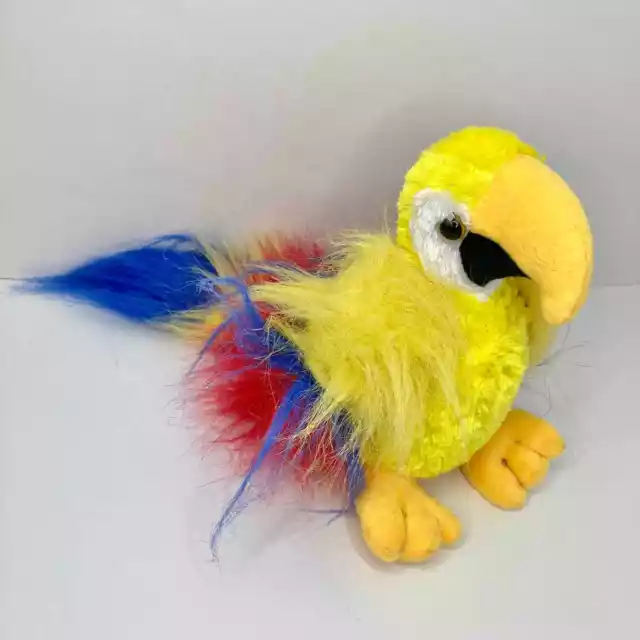 Yellow Blue Red Parrot Stuffed Animal Plush Toy Bird Fiesta Fuzzy Soft