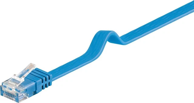10x CAT 6 Netzwerkkabel Flachkabel; CAT FLAT 6-0150 U/UTP BLAU 1.5m