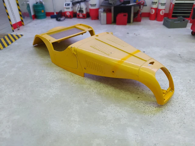 Morgan Plus 8 Cabriolet – Miniature TONKA POLISTIL – Échelle 1/16 – Jaune – Métal – Sans Boîte