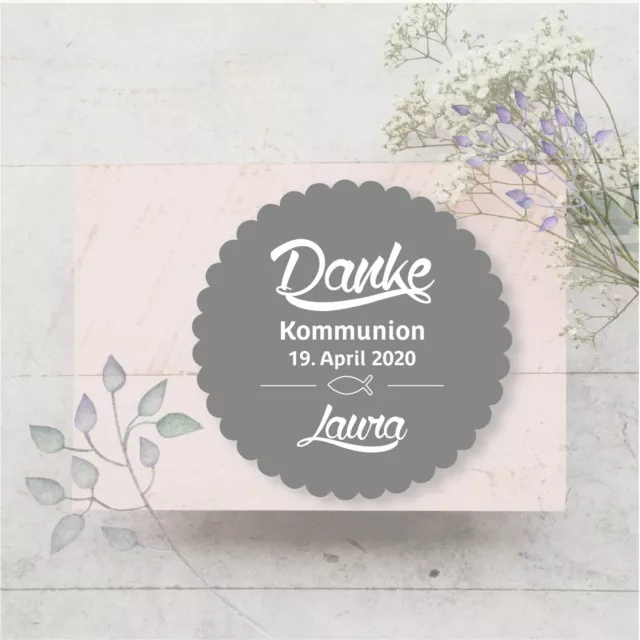 24 Aufkleber Sticker Etiketten Danke Taufe Hochzeit Kommunion Konfirmation