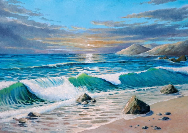 Marina di Giuseppe Aldi olio su tela 50x70