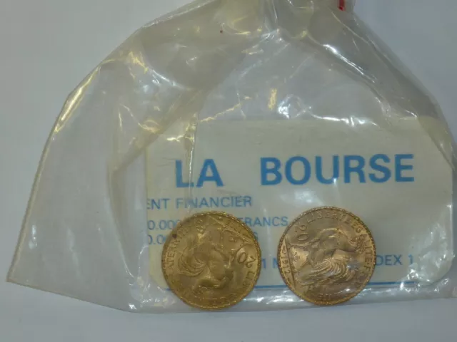 Lot de 2 pièces 20 francs or Marianne sous scellés