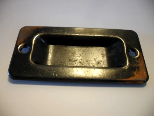 Vintage NOS COPPER FLASH/JAPANNED Recessed Pocket Door Pull /Window Sash Lift