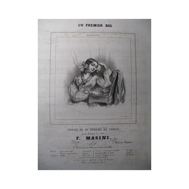 MASINI F. Un Premier Bal Chant Piano ca1830