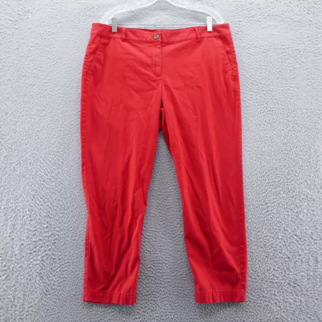 Talbots Womens Weekend Chino Pants 16 Petite Red Lightweight Cotton Casual