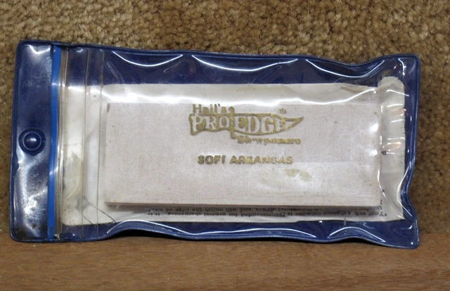 Hall's Pro Edge & Sharpeners Soft Arkansas Stone W/ Instructions Pocket Pouch