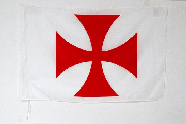 DRAPEAU TEMPLIERS ORDRE du Temple 90x60cm - Drapeau croix pattee rouge ...