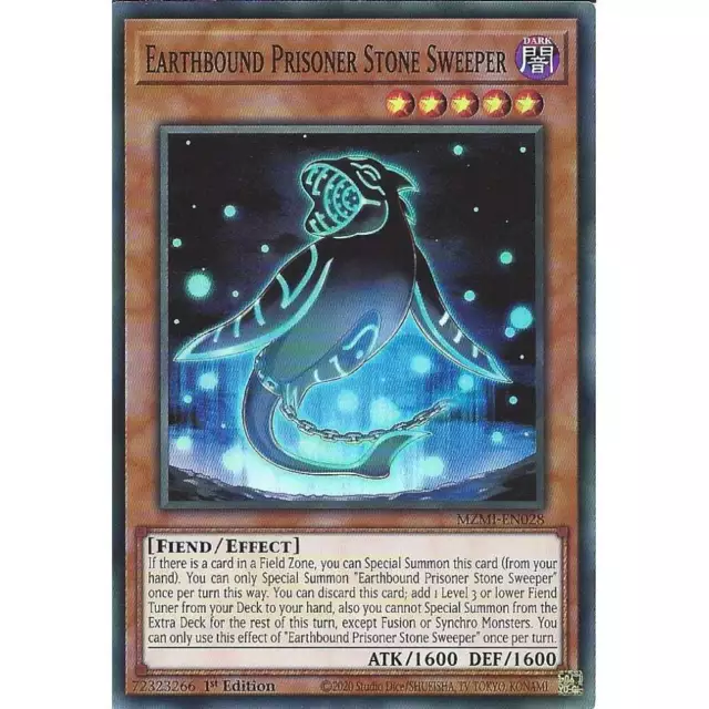 MZMI-EN028 Earthbound Prisoner Stone Sweeper : Super Rare Card : 1st Edition