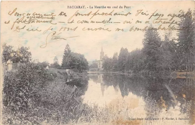 Cpa 54 Baccarat La Meurthe En Aval Du Pont