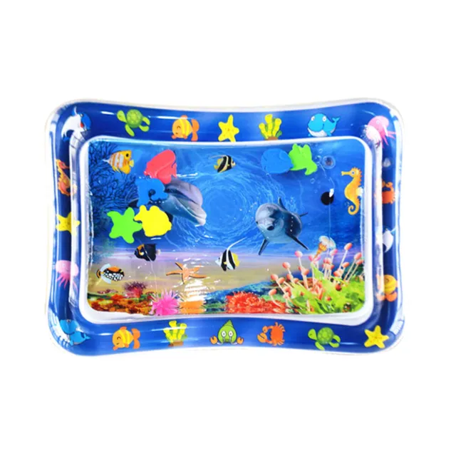 Animal Water Mat PVC Baby Water Play Mat Double Edge for Activity (Dolphin)