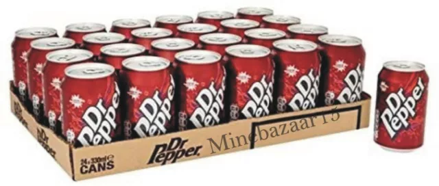 Dr Pepper Fizzy Soda Drinks Cans 330ml - Case Of 24 - UK Free And Fast Shipping