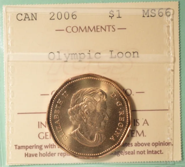 2006 Canada Dollar  -  OLYMPIC LOON - Graded - ICCS MS-66  serial# XGY 248