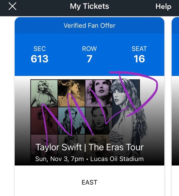 4 TICKETS TO Taylor Swift's Eras Tour in Indianapolis Sunday, 11/3/2024