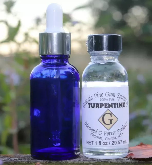 100% Pure Gum Spirits of Turpentine by Diamond G Forest 1oz with Blue dropper