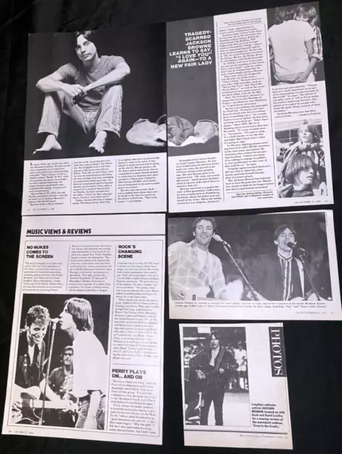 Jackson Browne LOT OF MAGAZINE CLIPPINGS