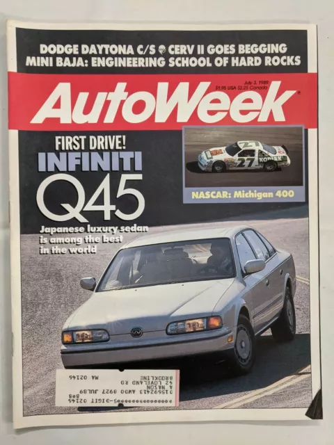 AutoWeek Magazine July 3 1989 Infiniti Q45 M349