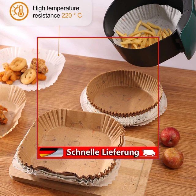 100pcs Air Fryer Paper Wood Pulp Bake Paper Oil-Proof Oil-Absorbing for Oven Pan