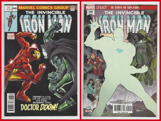 IRON MAN #593 & 594 (2nd PRINT) VARIANT RIRI WILLIAMS IRONHEART DOOM 2018 NM- NM