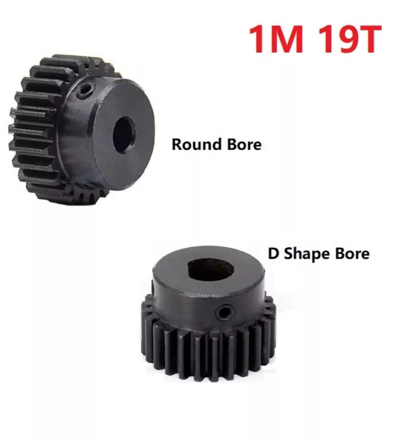 Stahlzahnrad Ritzel 1M19T Zahnrad Modul 1,0 Antrieb 19 Zähne Metall 5-8mm Welle