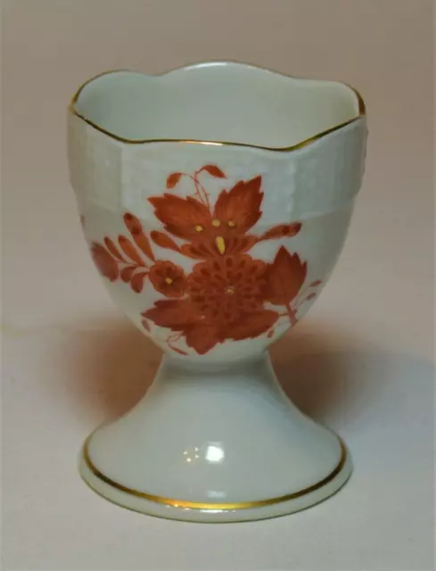 Vintage Herend Hongrie Main Peint Rouille Chinois Bouquet Simple Oeuf Tasse #262