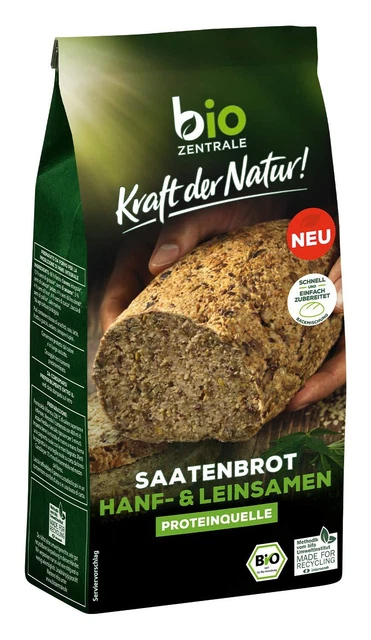 Miscela di cottura biocentrale pane di semi canapa semi di lino pane 5x 500 g NUOVO MHD 7/23